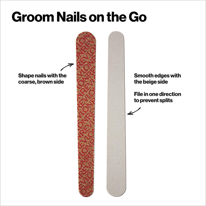 Compact Emery Boards Nail File, Dual Sided for Shaping and Smoothing Finger and Toenails, 24 Count