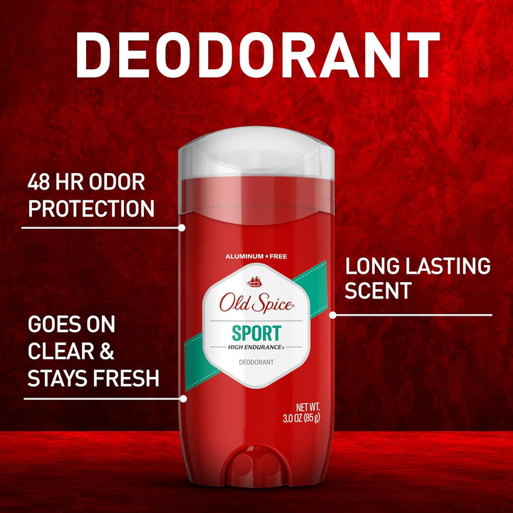 Aluminum Free Deodorant for Men, High Endurance, 24/7 Sweat Defense & Odor Protection, 24/7 Freshness & Lasting Scent, Sport Scent, 3.0 Oz (Pack of 3)