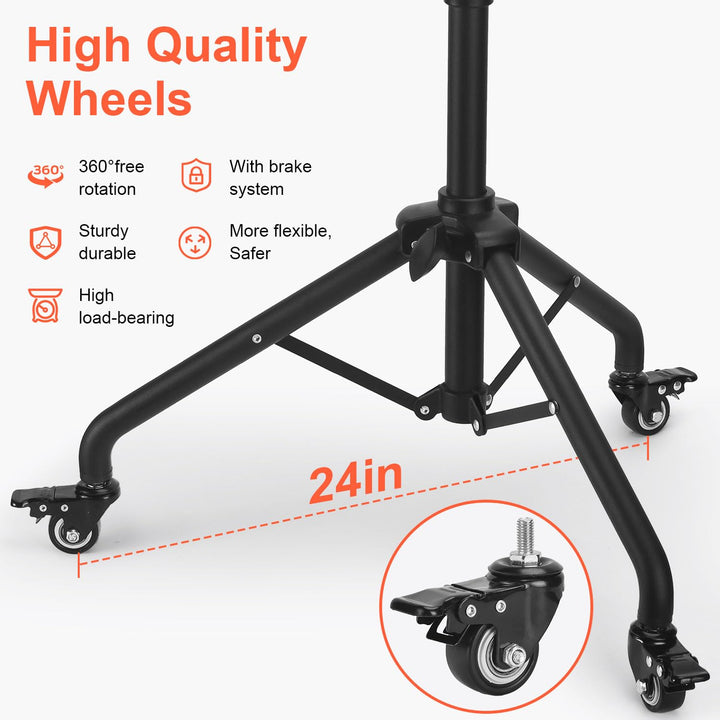 Salon Tray Cart on Wheels, Aluminum Tattoo Tray with Storage Platform, Adjustable Height Service Rolling Tray, Storage Tray Accessory for Salon Spa Dental Use, Rolling Tray Cart