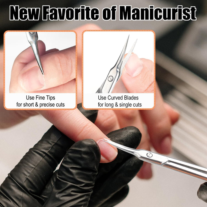 Cuticle Scissors, Extra Fine Tip, for Manicure and Pedicure, Gifts for Men Women