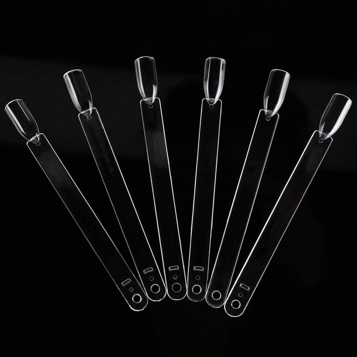200 Pieces Clear Square Nail Tips Color Display Swatches with Metal Screw Holder Fan Shaped Plastic Sample Stick