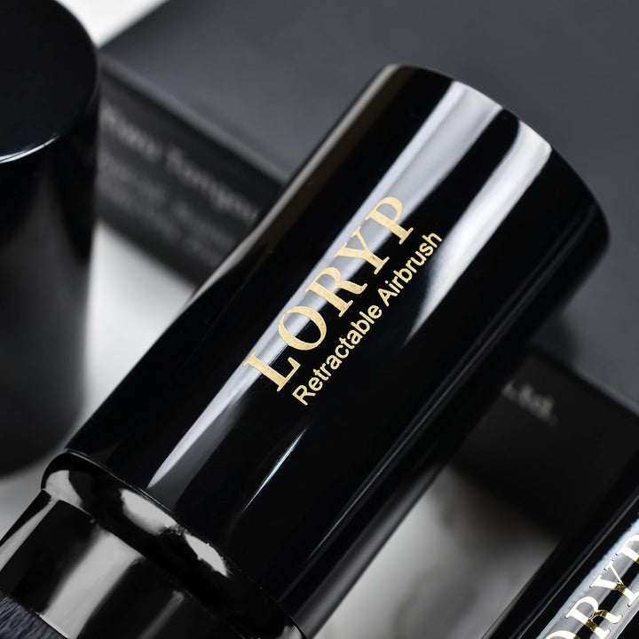 Retractable Makeup Brush Black Kabuki Foundation Brush for Liquid Cream and Powder Makeup 2 Pack Travel Makeup Brush Set