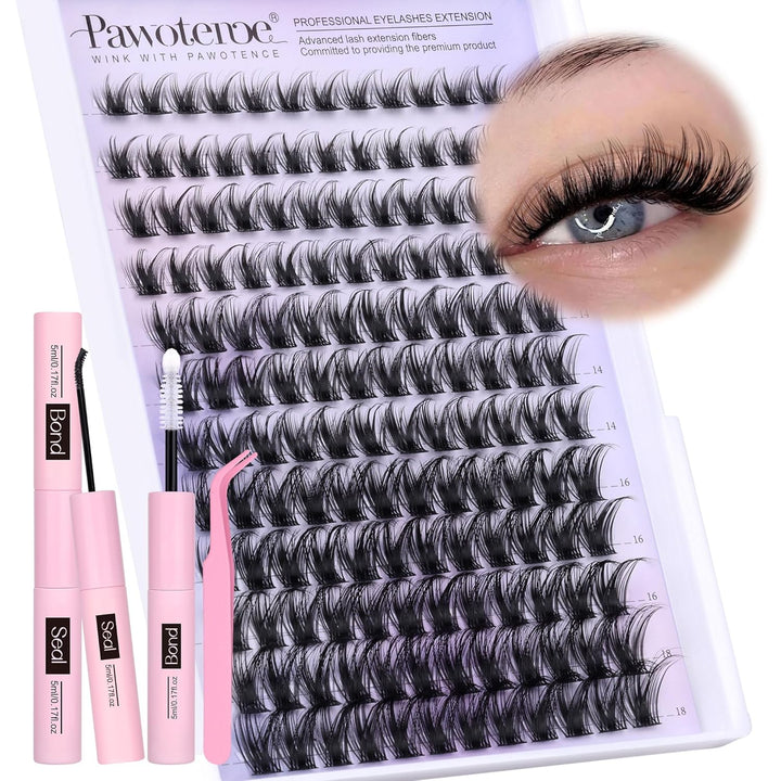 Lash Clusters Wispy Cluster Eyelash Extensions 10-18Mm Individual Lashes DIY Cluster Lashes Extension Soft Comfortable Eyelash Clusters with Thin Band