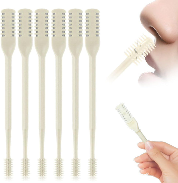 2-In-1 Nasal Hair Cutter, 2025 New Double Sided Nose Hair Knife, Portable Nostril Hair Remover Tool, 360° Rotating Nose Hair Trimmer with Ear Picker for Women and Men (Blue, 3 PCS)