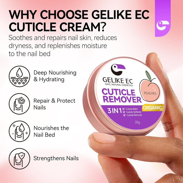 Cuticle Cream for Dry Damaged Cuticles Organic Nail Cuticle Remover for Dry, Rough Hands Cracked Rigid Skin - Professional for Salon Home Use