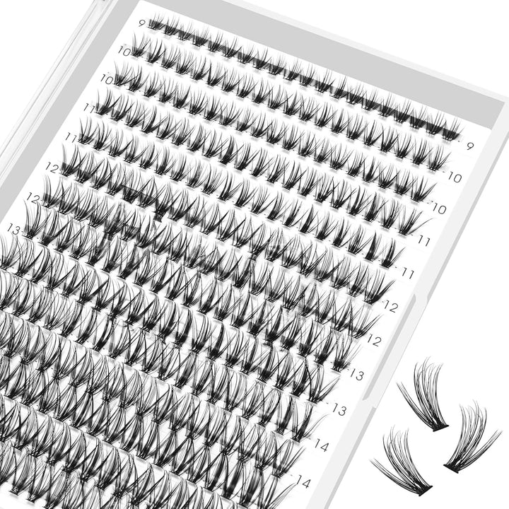 B&Q Lash Clusters Kit 280PCS Eyelash Clusters Kit,30D 40D D 9-16MIX Individual Lash Comfortable Eyelash Extension Set, Classic Look with Bond and Seal Waterproof, Remover DIY at Home(Set,30D+40D)