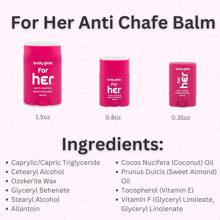 for Her anti Chafe Balm | Chafing Stick with Added Emollients | Great for Dry, Sensitive Skin And/Or Sensitive Areas | Use on Chest, Bra, Butt, Groin, Arm, and Thigh Chafing | 1.5Oz