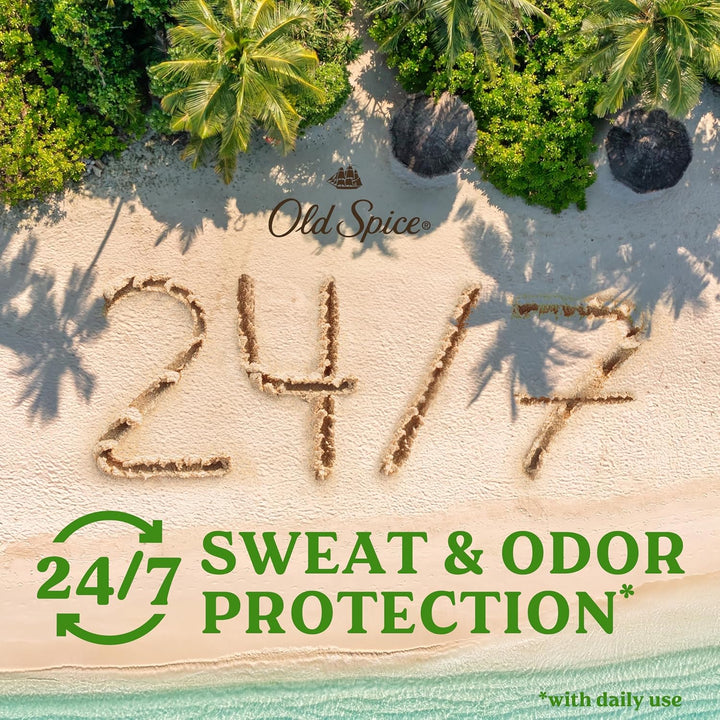 Dry Feel Antiperspirant Deodorant for Men, 24/7 Freshness, 24/7 Sweat & Odor Protection, Gentle on Skin with Skin Conditioners, Fiji with Palm Tree + Coconut Scent, 2.6 Oz (Pack of 2)