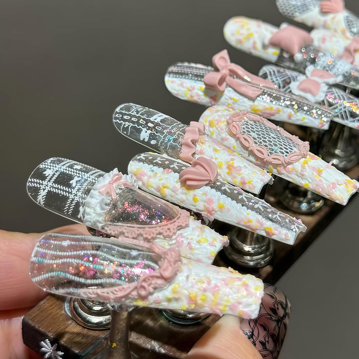 3D Cream Nail Mold Silicone Tools Lace Nails Charms Resin Molds Art for Accessories Supplies