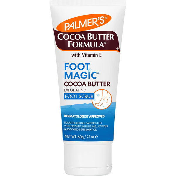 Cocoa Butter Formula Foot Magic Exfoliating Foot Scrub with Vitamin E for Dry, Cracked Feet, Use with Foot Scrubber for Pedicure, 2.1 Ounce