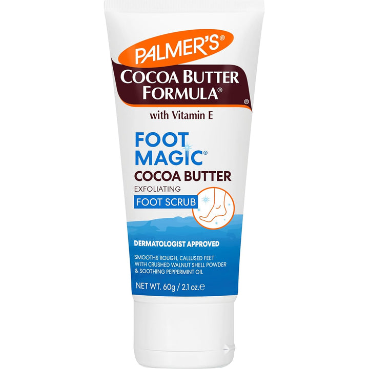 Cocoa Butter Formula Foot Magic Exfoliating Foot Scrub with Vitamin E for Dry, Cracked Feet, Use with Foot Scrubber for Pedicure, 2.1 Ounce